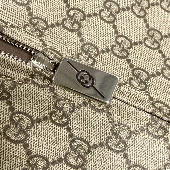 Auth GUCCI GG Plus / GG Supreme / Shelly 758686 Beige Dark Brown Multi PVC - Picture 13 of 16